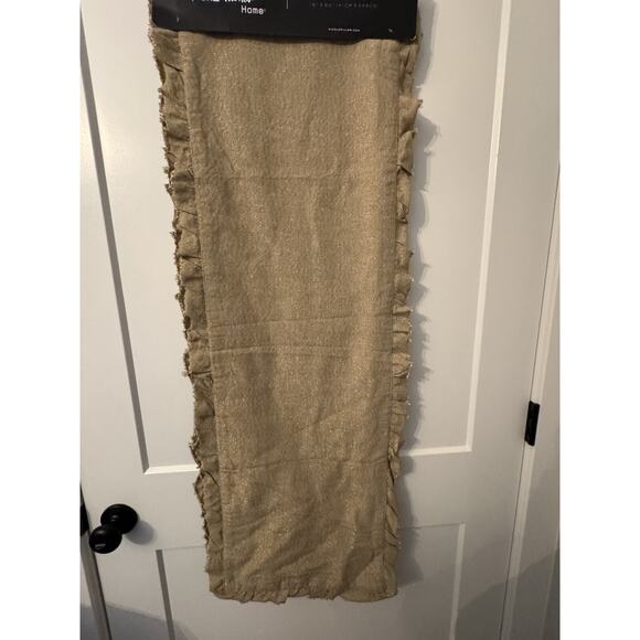 Nicole Miller Home Table Runner Light Brown Gold Thread 16” X 90” NWT - Picture 1 of 9